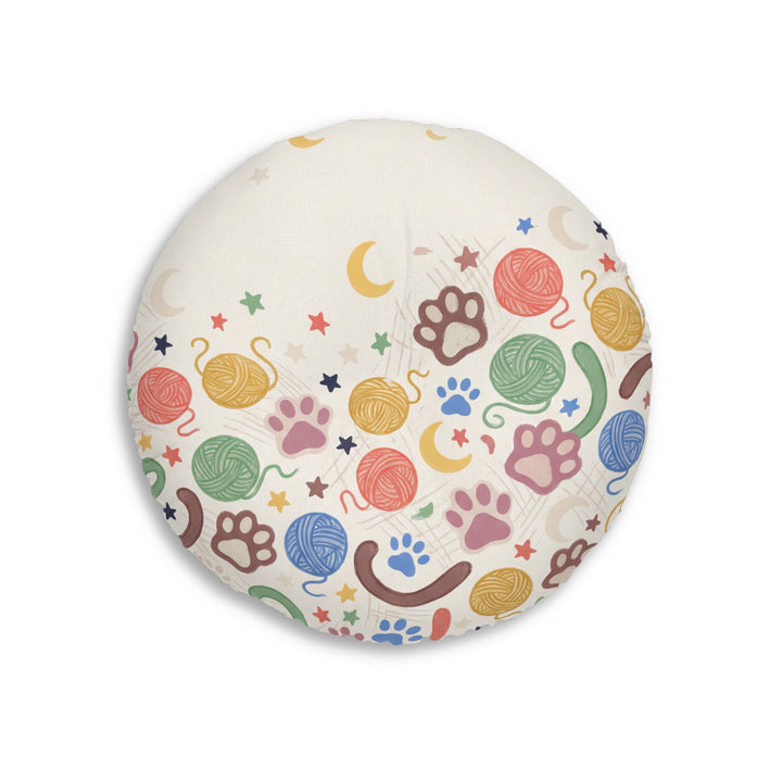 Boho-Kissen mit Katzenmotiv, Winter-Halbmond