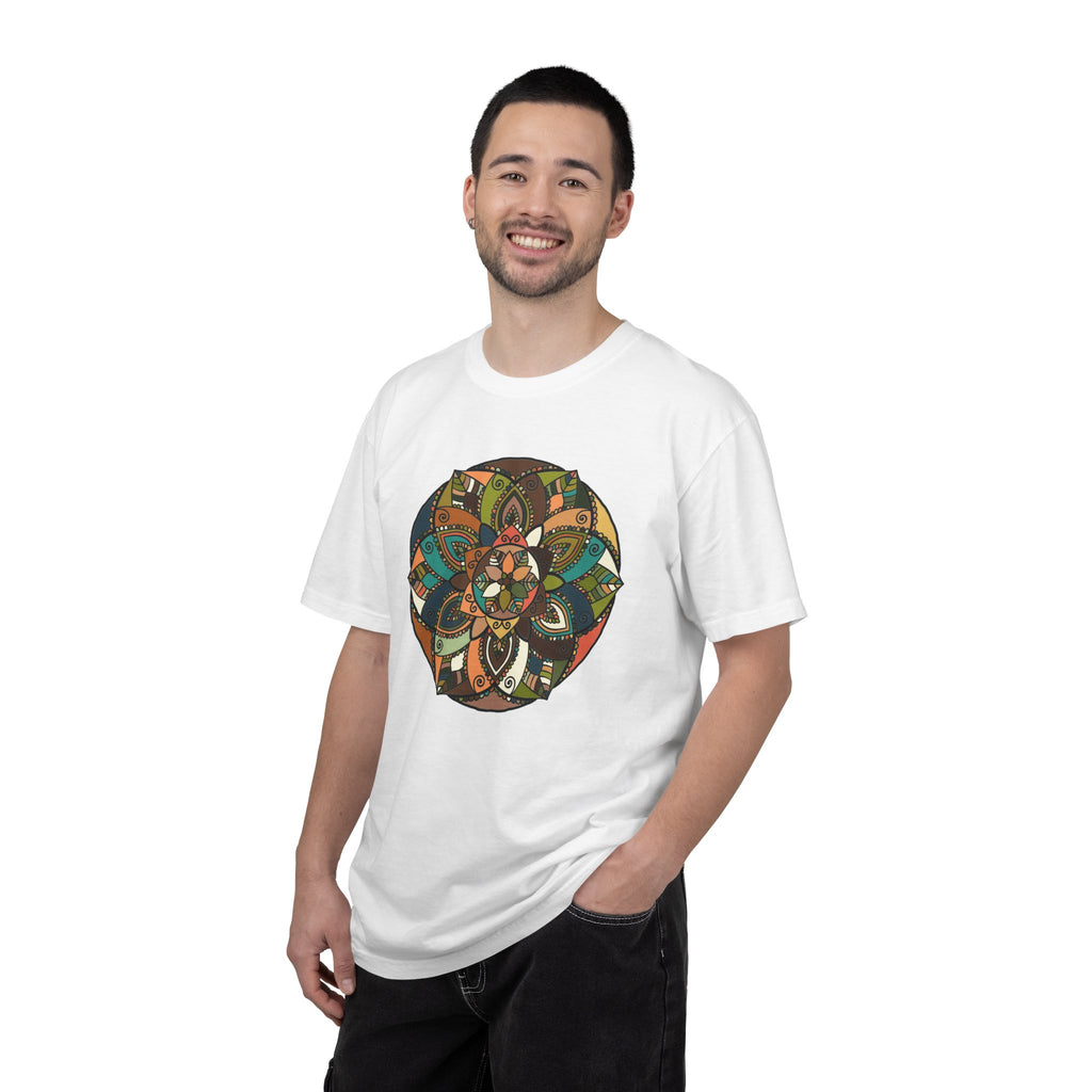 Mandala Earth Flora T-Shirt — Earthy Tones Geometric Art Tee