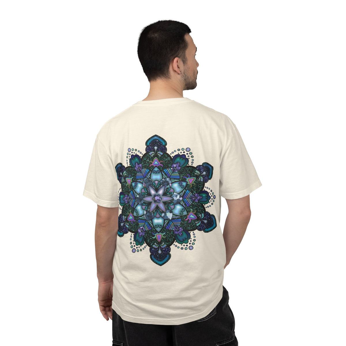 Mandala T-Shirt – Blue Purple Boho Geometric Floral Design