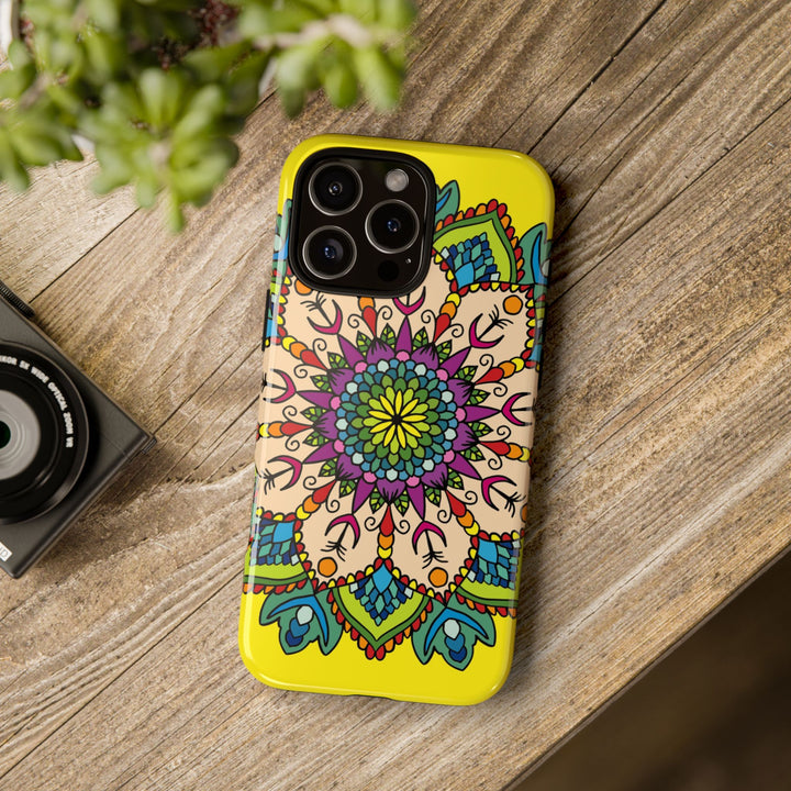 Intricate Floral Yellow Phone Case for Bold Protection and Style