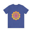 Vibrant Mandala Tee showcasing a colorful and intricate floral design on a white t-shirt