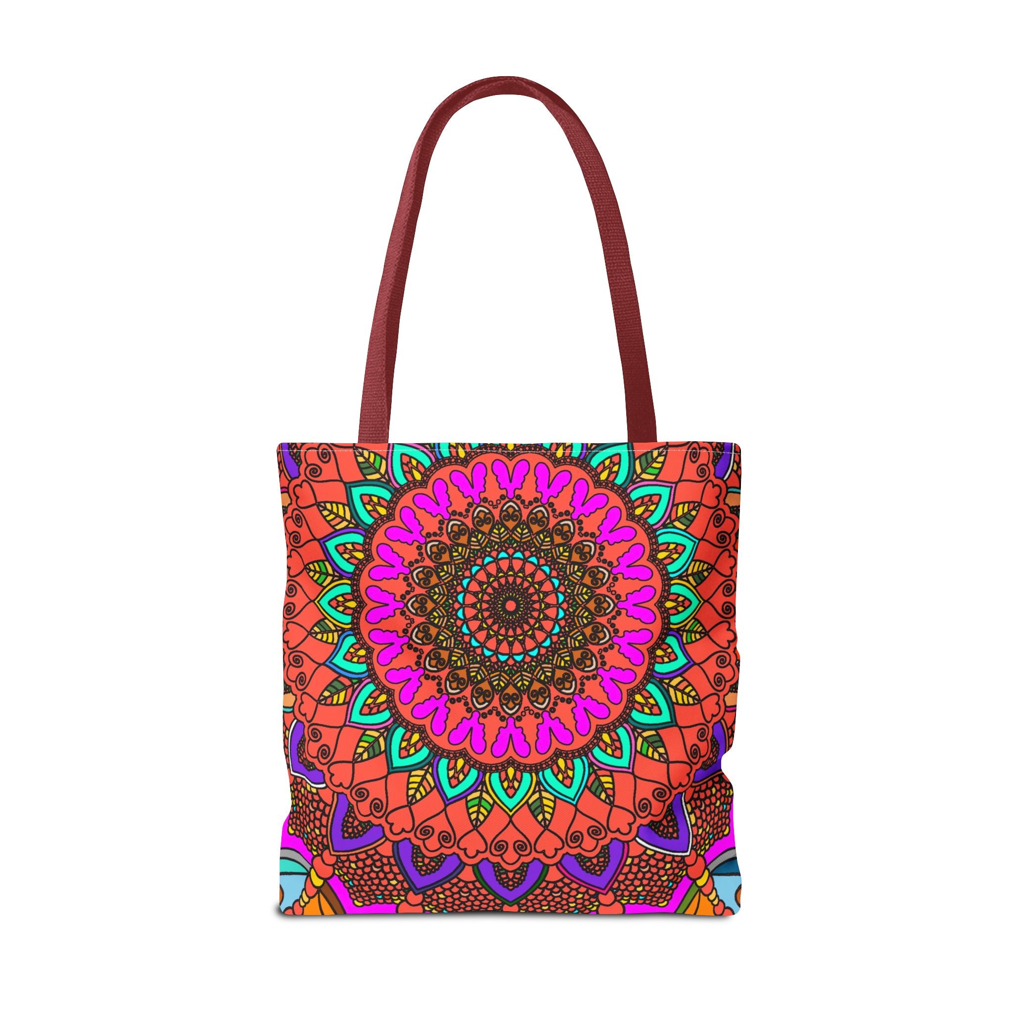 Borsa tote con mandala colorati – Stampa all-over in stile boho psichedelico