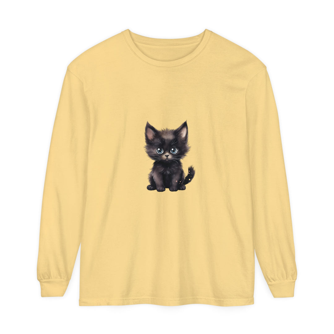 Cute Kitten with Blue Eyes Long Sleeve T-Shirt Alt Text 10