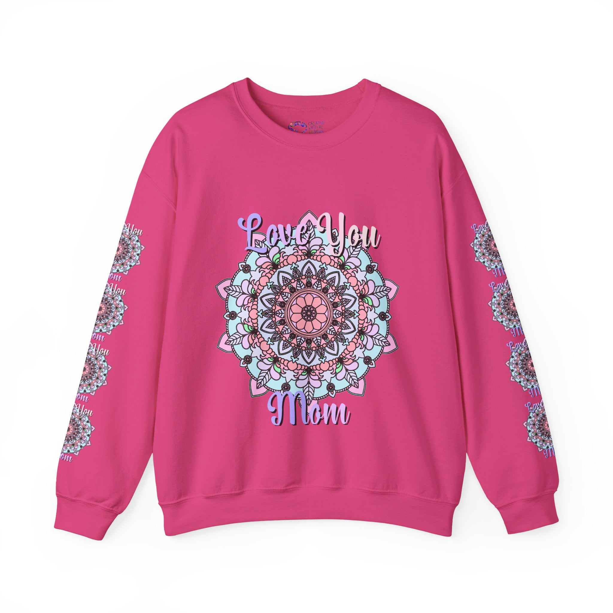 Mandala Sweatshirt for Mom with Heartfelt Design in Soft Hues