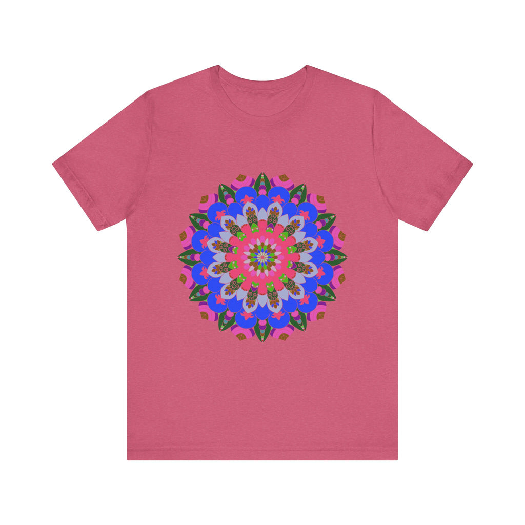 Vibrant and intricate mandala geometric design t-shirt in various colors