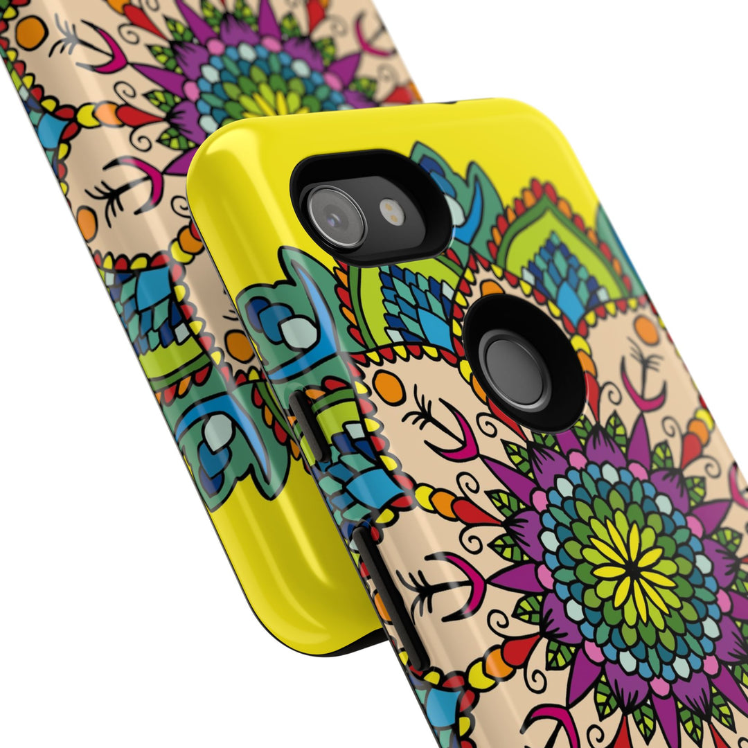 Intricate Floral Yellow Phone Case for Bold Protection and Style