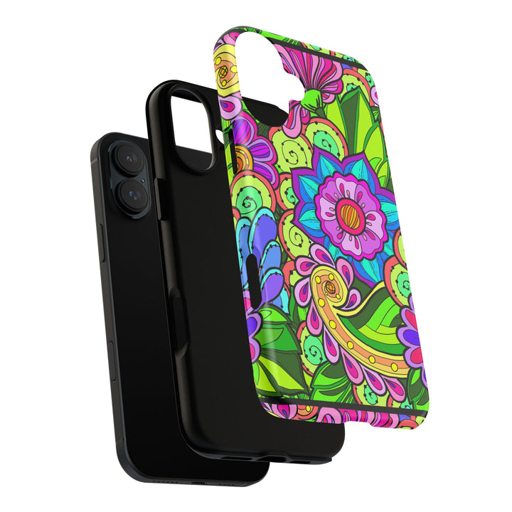 Floral Fantasy iPhone and Google Pixel Case in Bright Green Palette