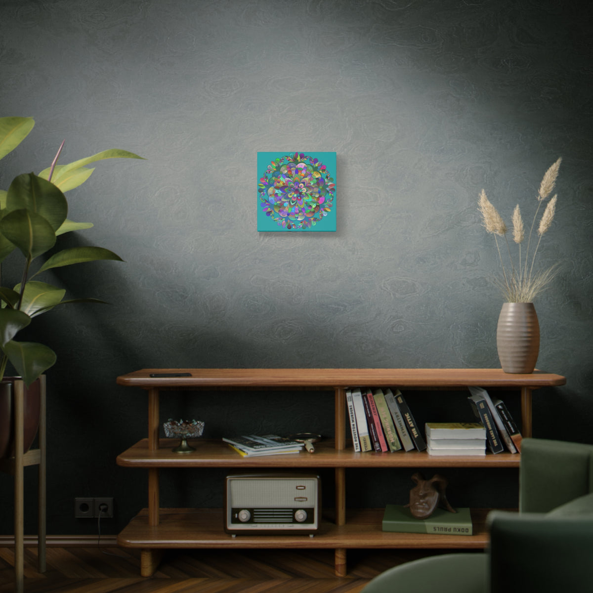 Colorful Floral Mandala Matte Canvas Wall Art — Stretched 1.25"