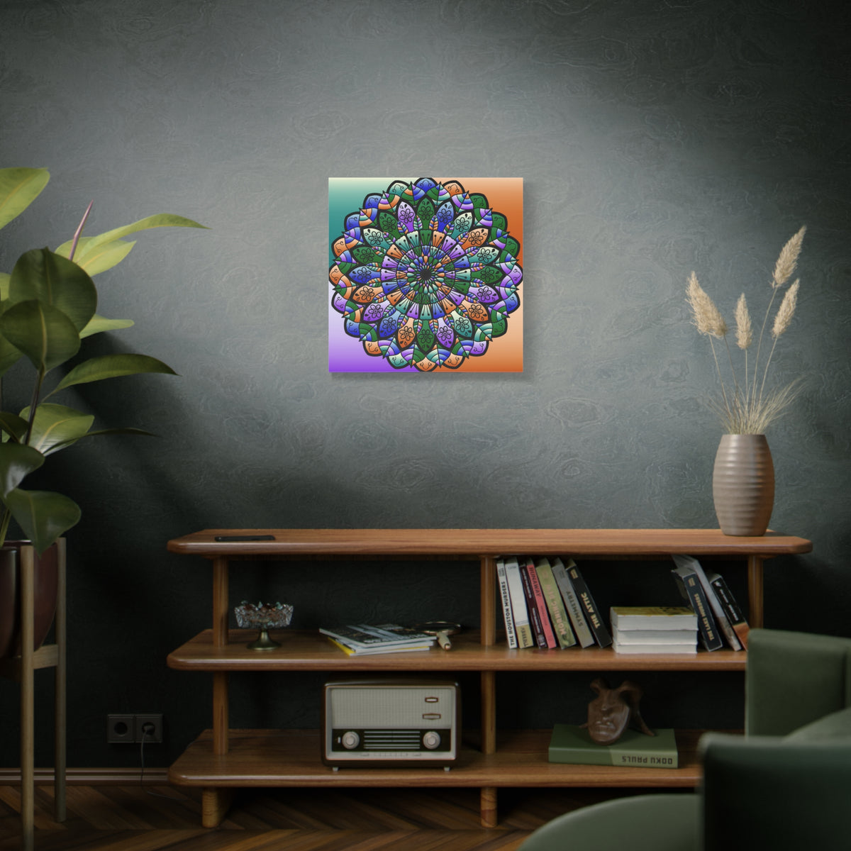 Colorful Mandala Wall Canvas — Stretched Matte Art