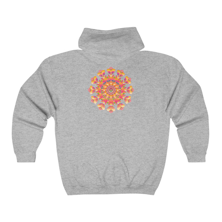 Colorful and intricate mandala hoodie with a striking psychedelic art pattern