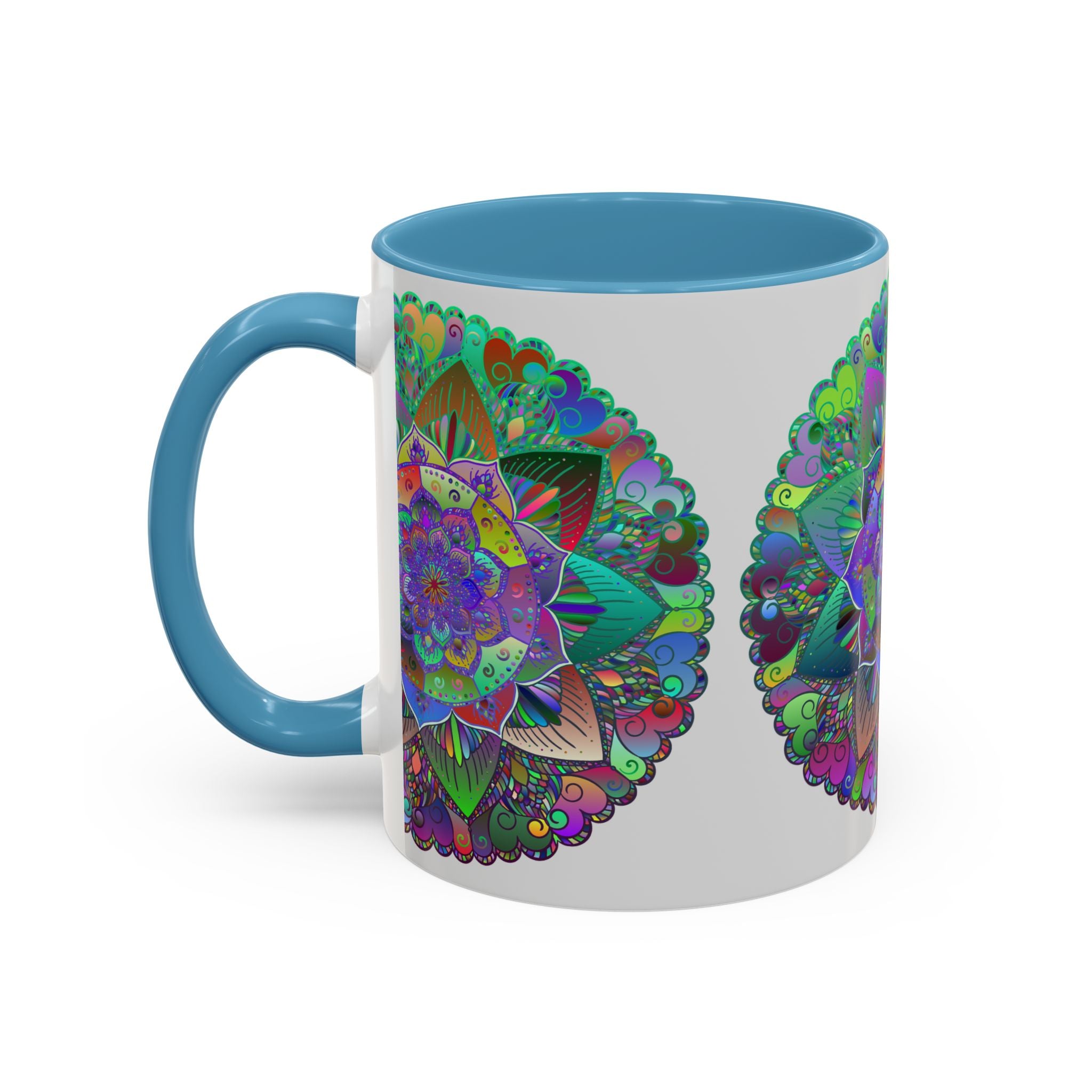 Intricately painted mandala art on durable ceramic mug