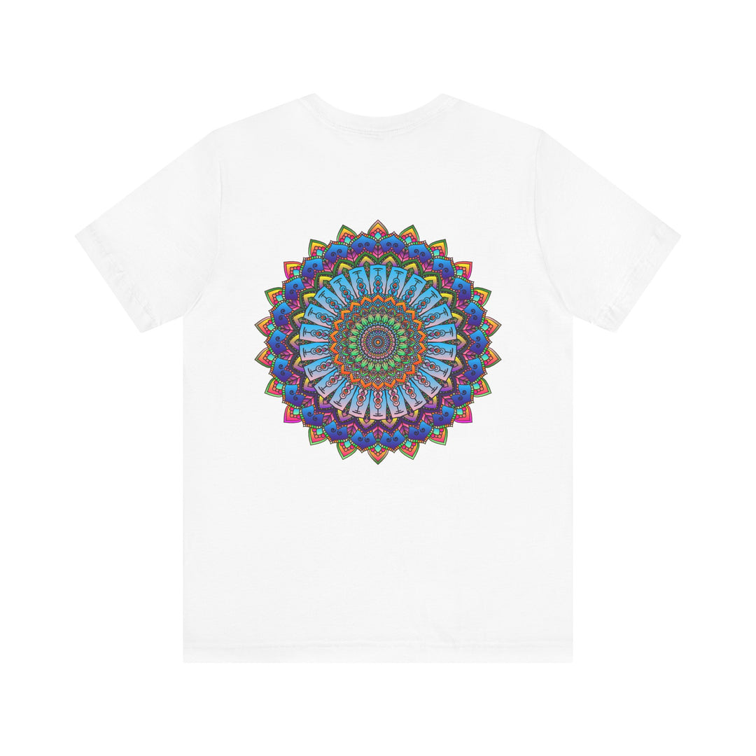 Colorful Vibrant Mandala Tee featuring intricate spiritual design symbolizing peace and harmony