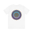 Colorful Vibrant Mandala Tee featuring intricate spiritual design symbolizing peace and harmony