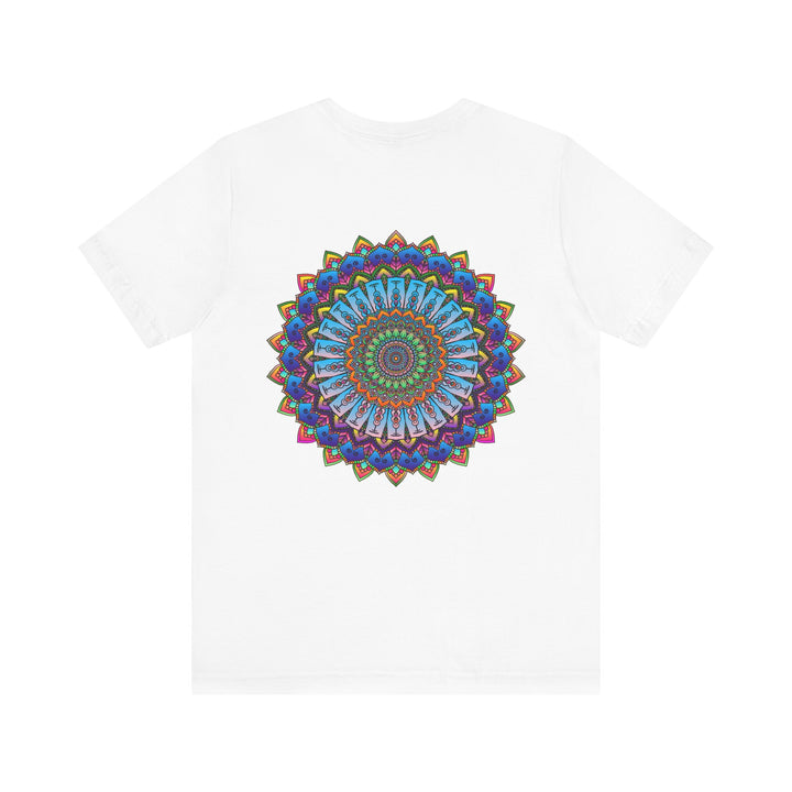 Colorful Vibrant Mandala Tee featuring intricate spiritual design symbolizing peace and harmony