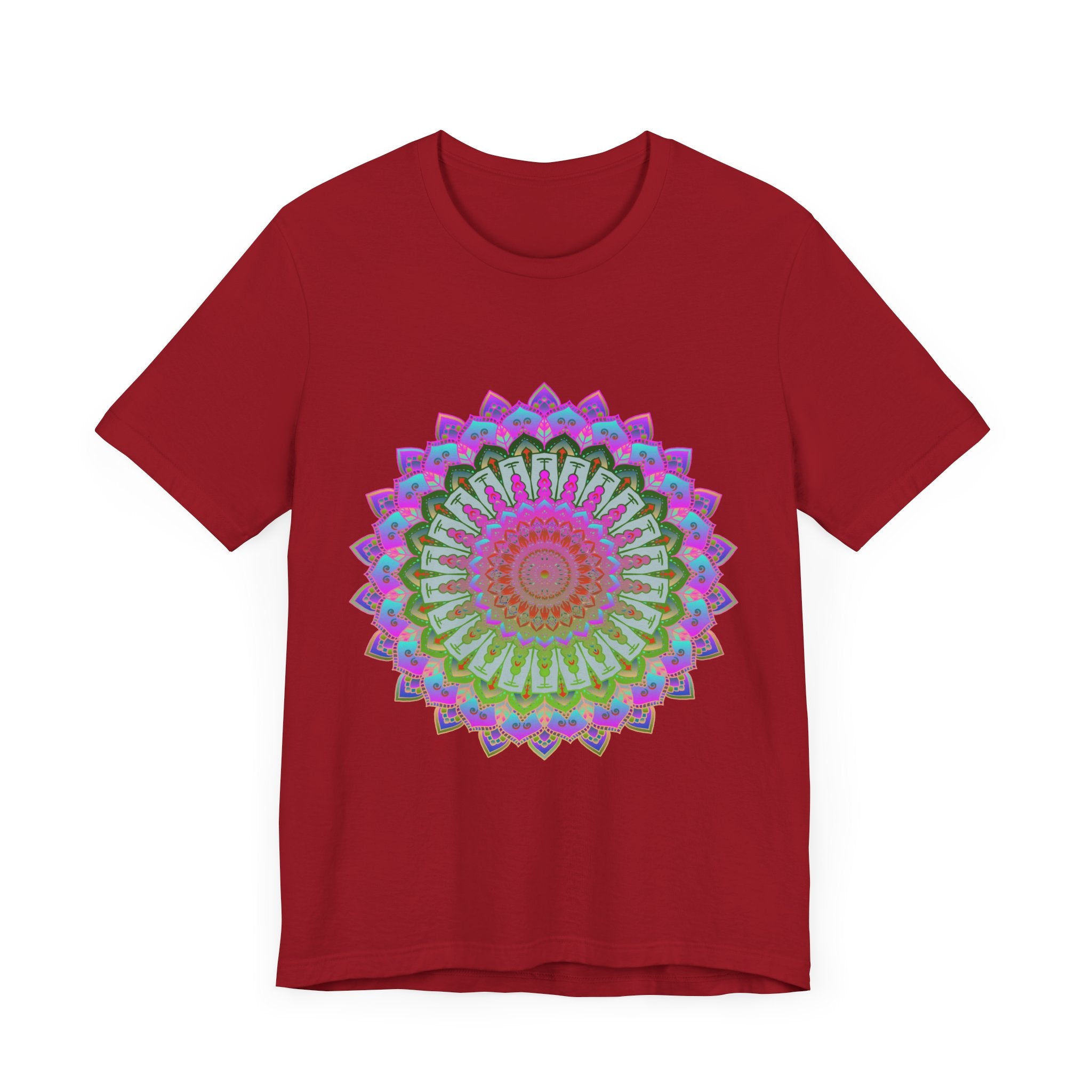 Vibrant Mandala T-Shirt featuring a colorful and intricate design, perfect for adding a pop of color to your wardrobe