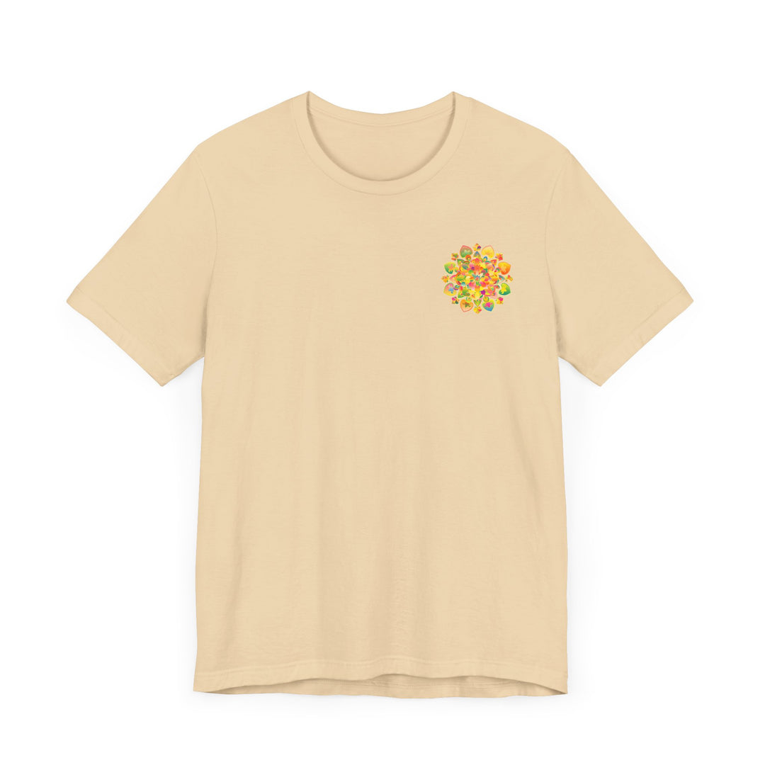 Vibrant Mandala Tee featuring intricate design and vibrant colors representing spiritual peace and harmony, perfect for meditation and yoga practice