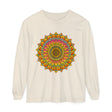 Unisex long sleeve t-shirt with a unique and vibrant mandala design