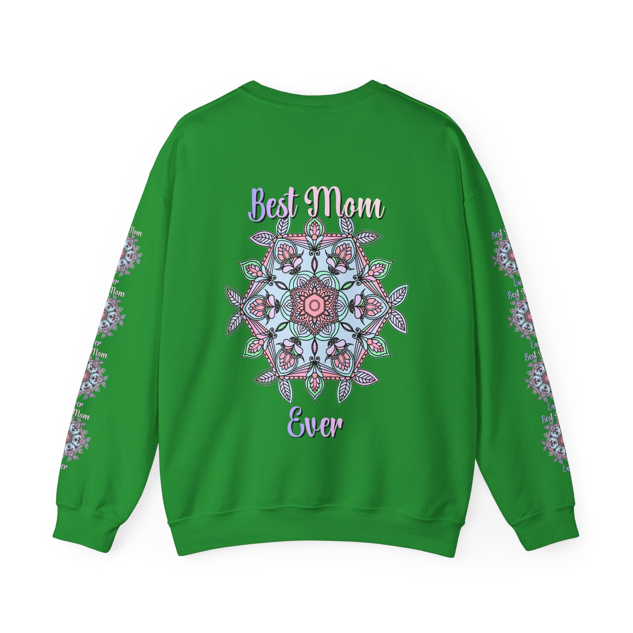 Mandala Art Crewneck Sweatshirt Celebrating Moms in Soft Hues