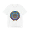 Vibrant Mandala Tee featuring a colorful and intricate design, perfect for adding a pop of color to your wardrobe