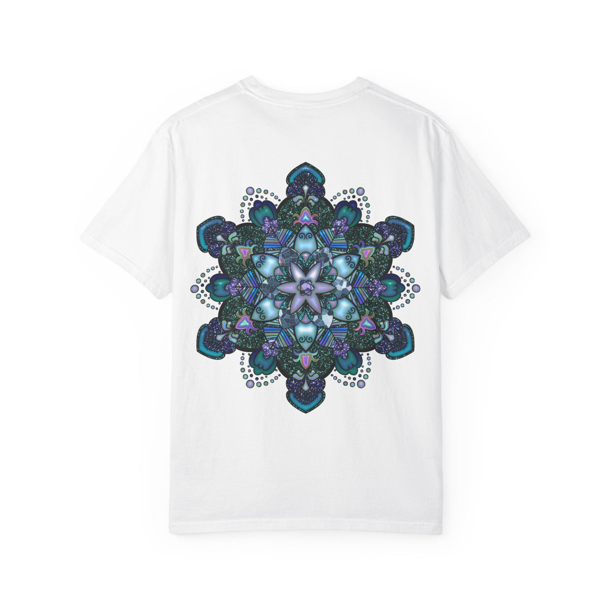 Mandala T-Shirt – Blue Purple Boho Geometric Floral Design