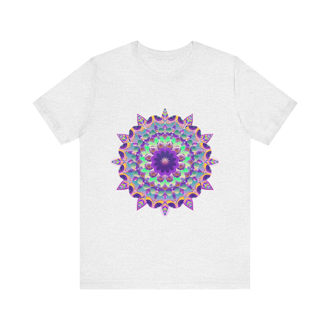 Vibrant purple mandala design featured on a psychedelic t-shirt