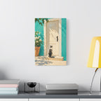Sunlit Doorway Cat Canvas Wall Art