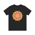Colorful and intricate mandala design tee promoting spiritual peace and harmony