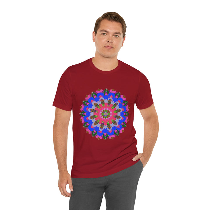 Vibrant and intricate Colorful Mandala Geometric T-Shirt with eye-catching design