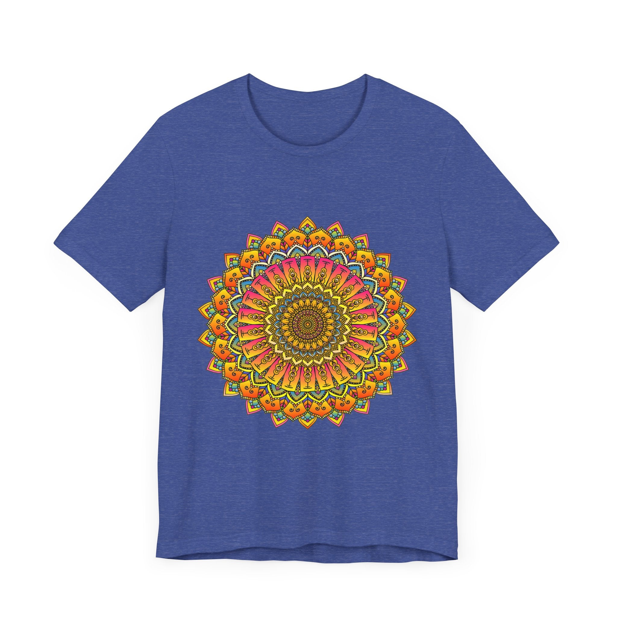 Vibrant Mandala Tee featuring colorful spiritual art and intricate design