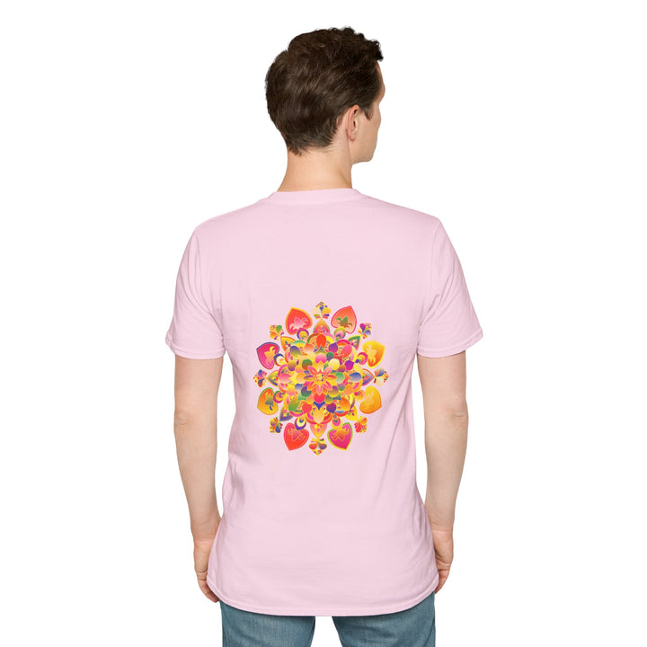 Lotus Mandala Unisex T-Shirt showcasing a hand-drawn, unique design by Blululi