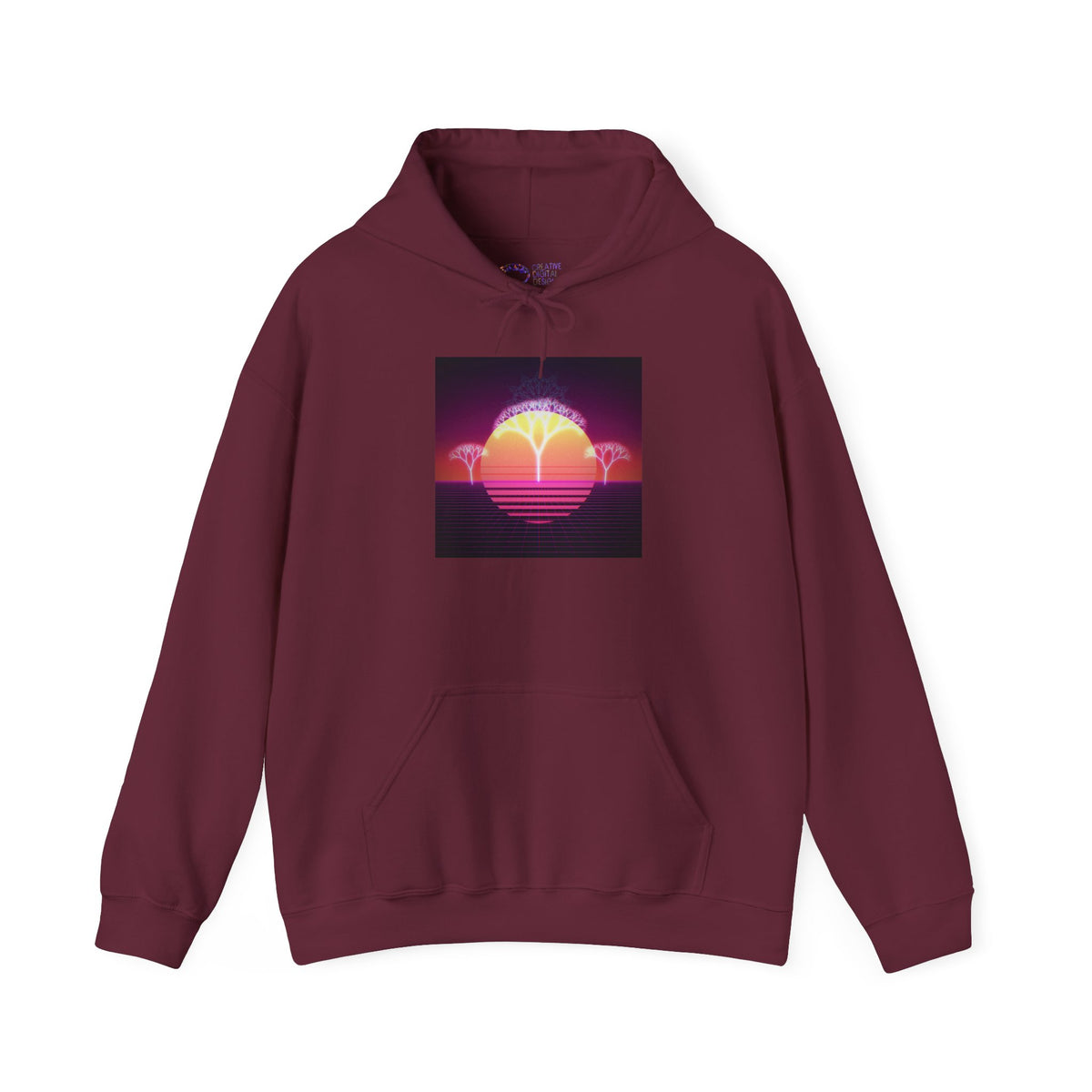Felpa con cappuccio Retro Sunset Tree of Life