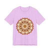 Beautiful brown and orange Intricate Mandala Tee with intricate geometric patterns