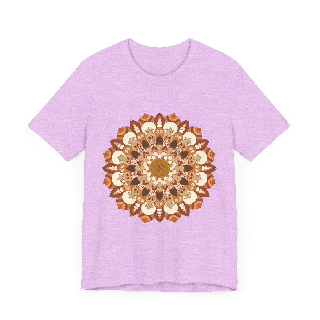 Beautiful brown and orange Intricate Mandala Tee with intricate geometric patterns