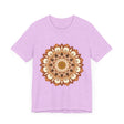Beautiful brown and orange Intricate Mandala Tee with intricate geometric patterns