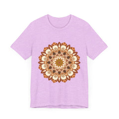 Beautiful brown and orange Intricate Mandala Tee with intricate geometric patterns