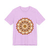 Beautiful brown and orange Intricate Mandala Tee with intricate geometric patterns