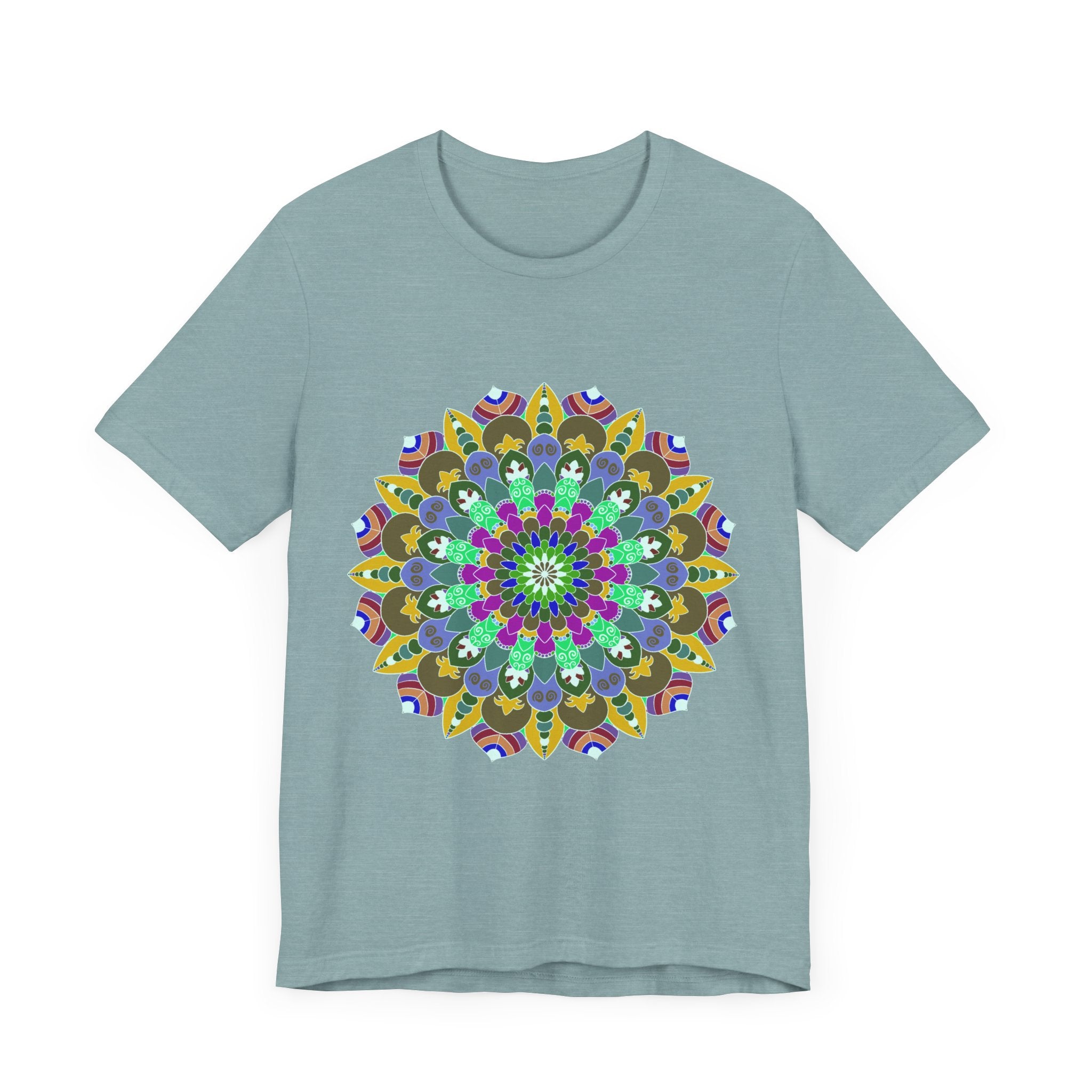 Colorful Mandala Peace T-Shirt featuring intricate spiritual art and vibrant colors