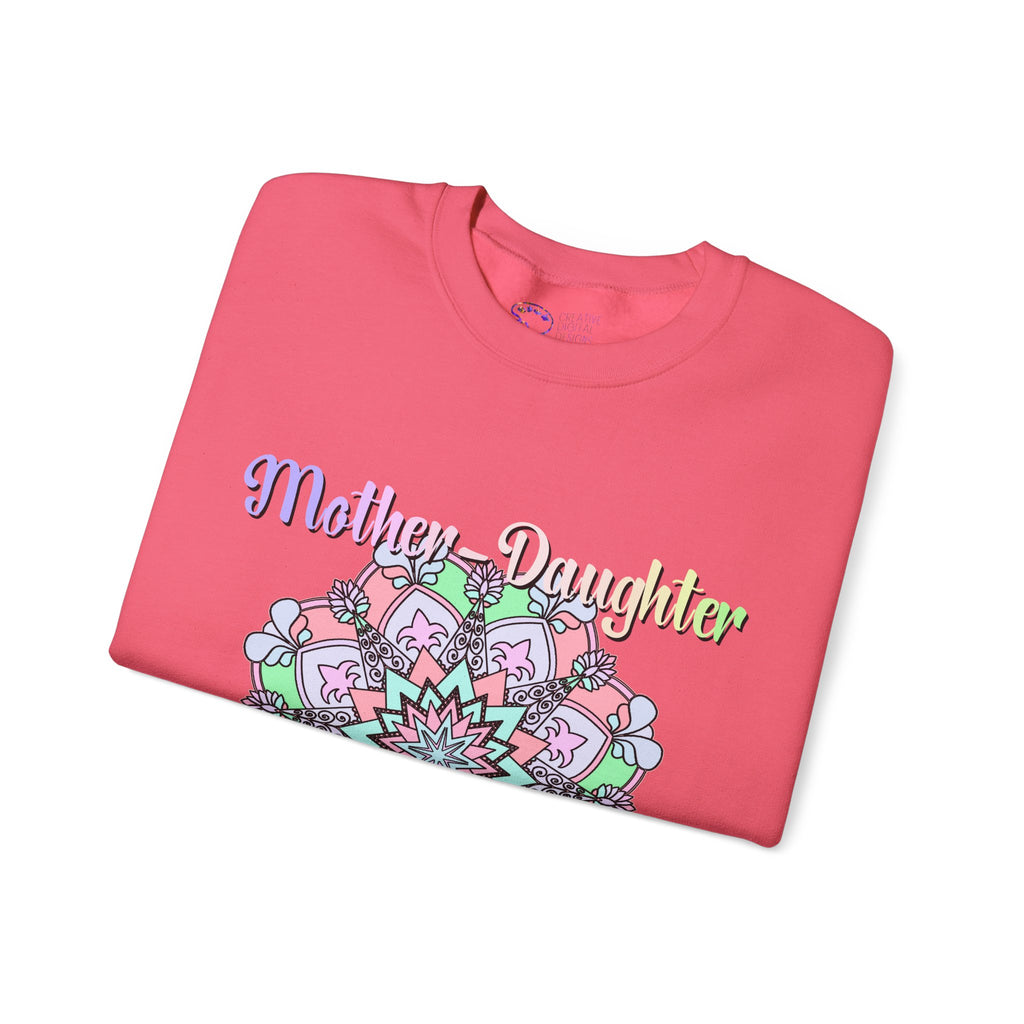 Felpa Girocollo Legame Madre-Figlia — Regalo di Famiglia Mandala Floreale