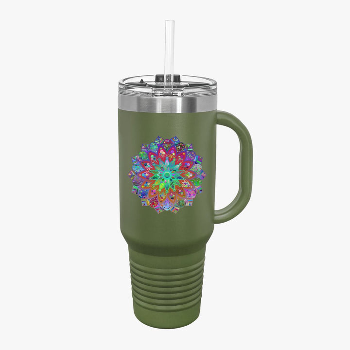 40oz Insulated Travel Mug with Mandala Design - The Perfect Stanley Alternative Mug - Blululi