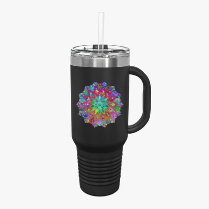 40oz Insulated Travel Mug with Mandala Design - The Perfect Stanley Alternative Mug - Blululi