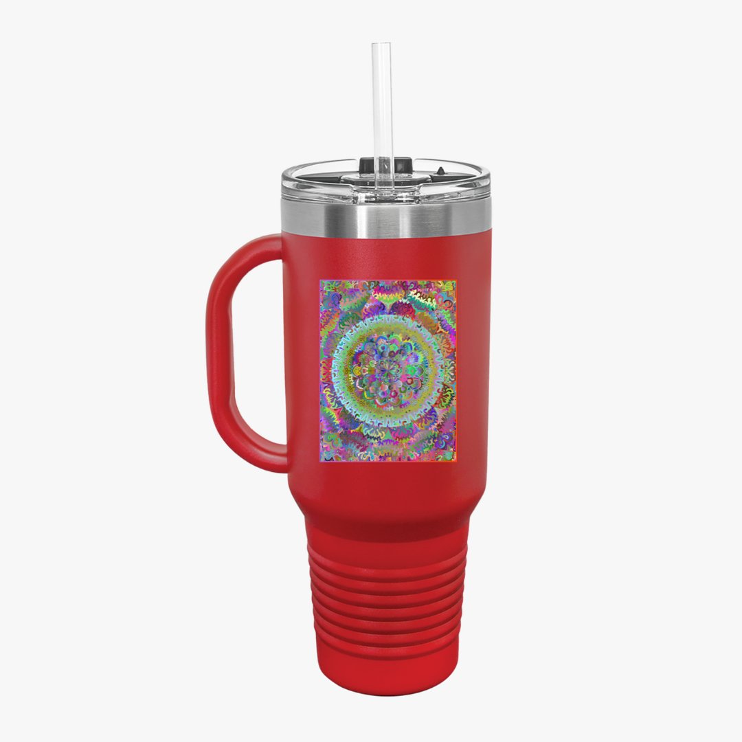 40oz Insulated Travel Mug with Mandala Design - The Perfect Stanley Alternative Mug - Blululi