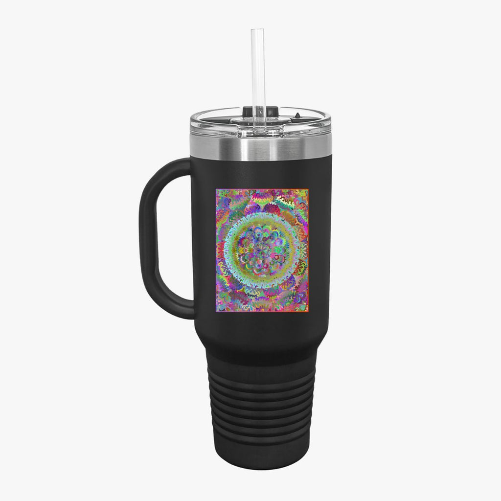 40oz Insulated Travel Mug with Mandala Design - The Perfect Stanley Alternative Mug - Blululi