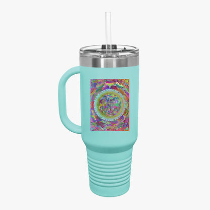 40oz Insulated Travel Mug with Mandala Design - The Perfect Stanley Alternative Mug - Blululi