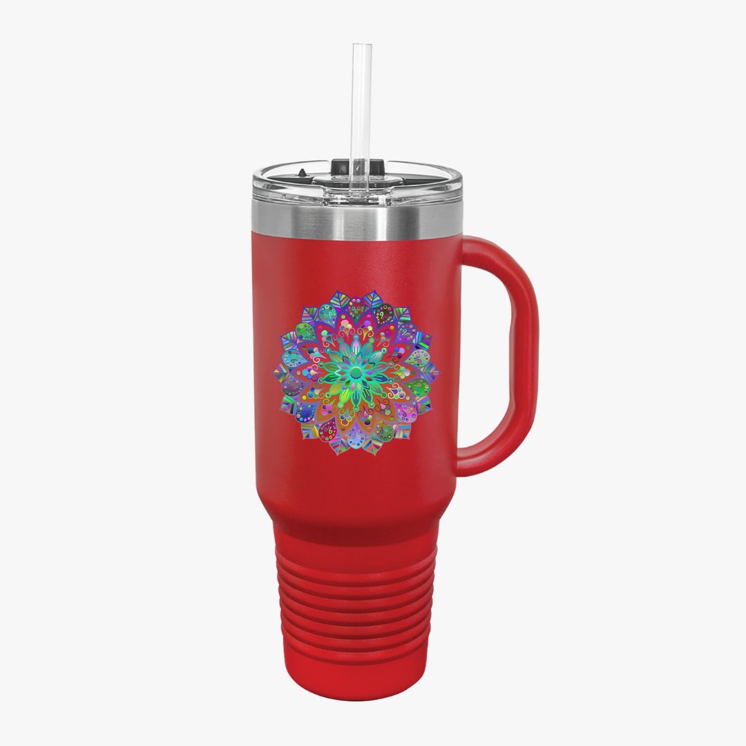 40oz Insulated Travel Mug with Mandala Design - The Perfect Stanley Alternative Mug - Blululi