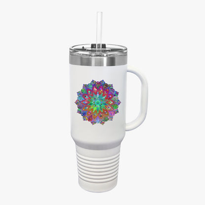 40oz Insulated Travel Mug with Mandala Design - The Perfect Stanley Alternative Mug - Blululi