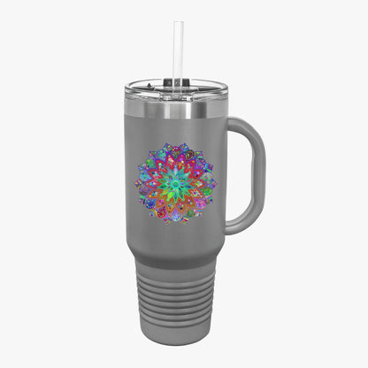 40oz Insulated Travel Mug with Mandala Design - The Perfect Stanley Alternative Mug - Blululi