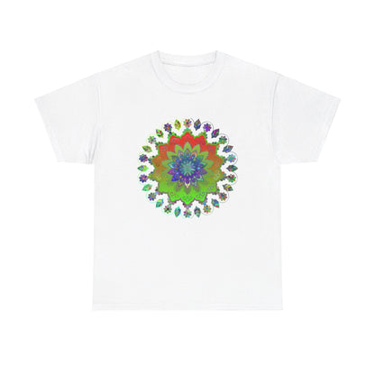 Mandala Art Yoga Mindfulness Tee 100% Cotton Unisex t-shirt on a white background