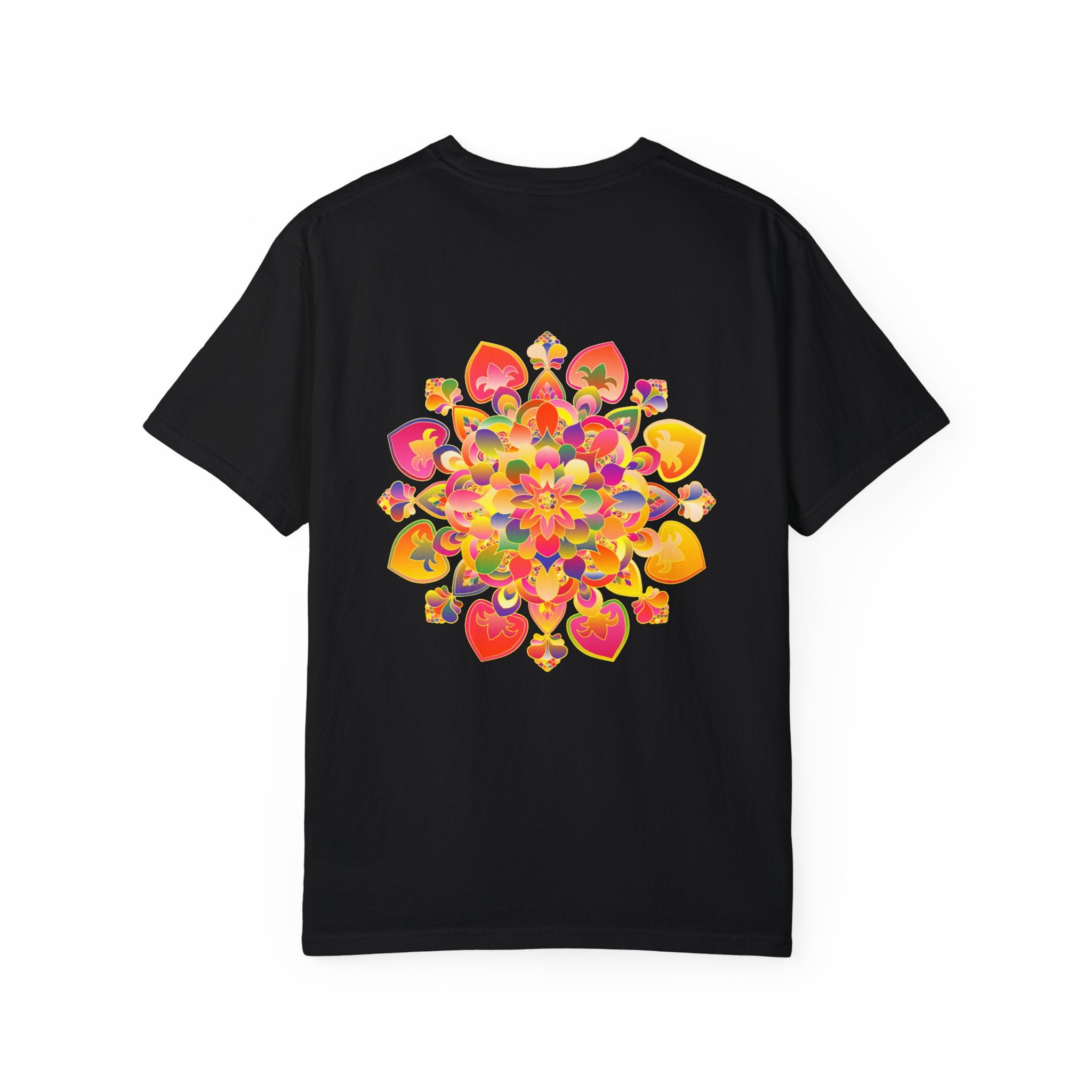 Vibrant Mandala T-Shirt featuring a colorful hand-drawn design on a high-quality cotton fabric