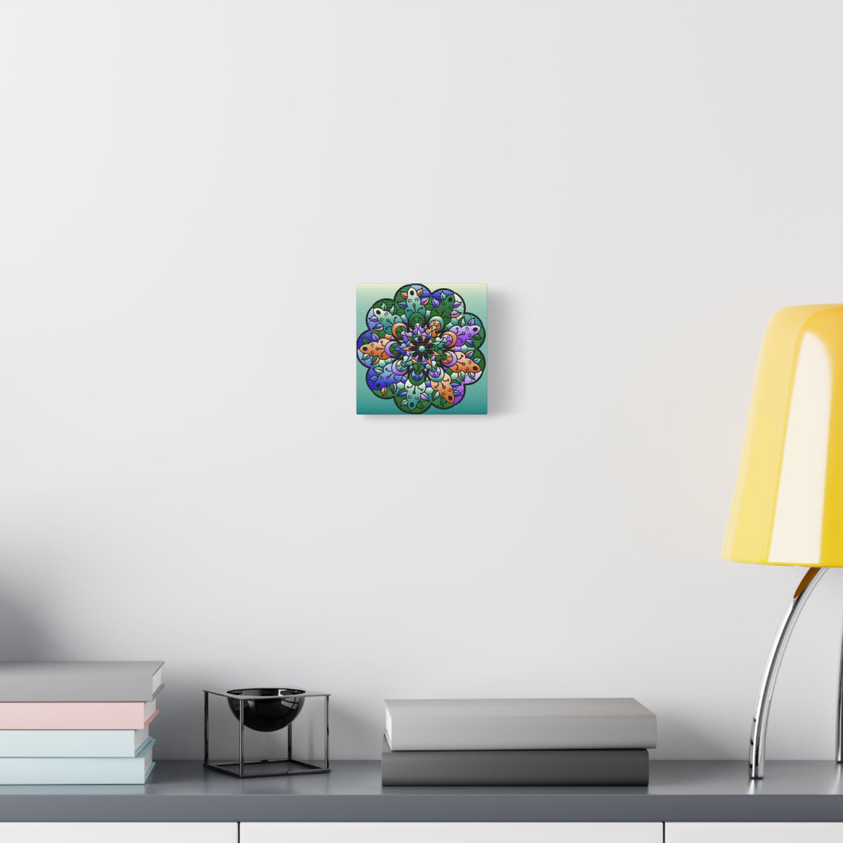 Floral Mandala Matte Canvas Print — Colorful Stretched Wall Art