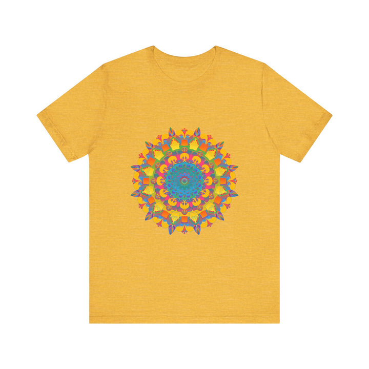 Vibrant Mandala Tee featuring a colorful and intricate geometric design